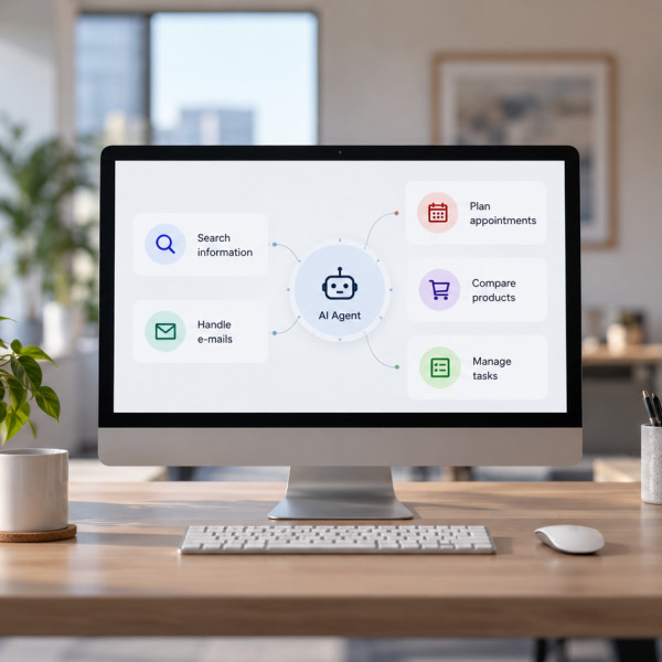 Moderne AI Werkplek - Foto gegenereed door AI