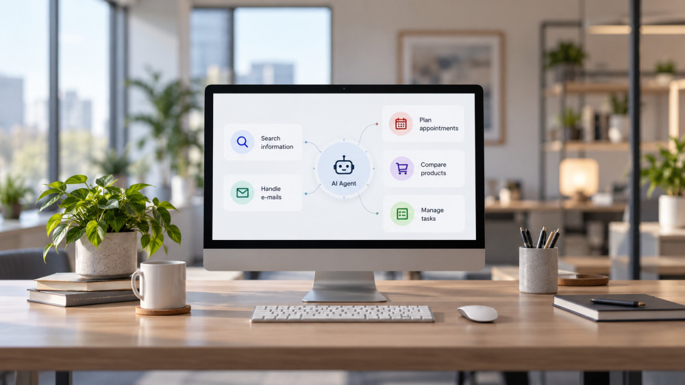 Moderne AI Werkplek - Foto gegenereed door AI
