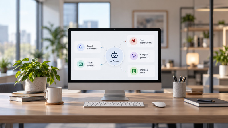 Moderne AI Werkplek - Foto gegenereed door AI